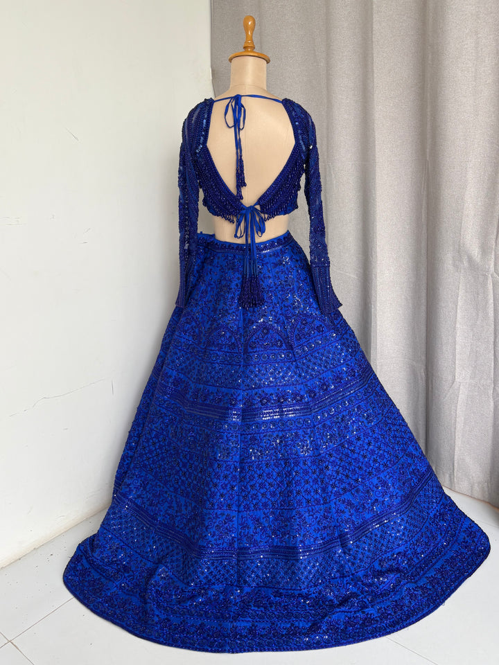 Rianta's Royal Blue Embellished Lehenga Set