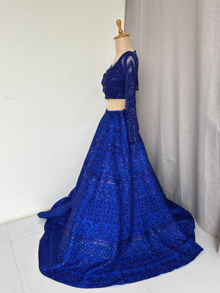 Rianta's Royal Blue Embellished Lehenga Set