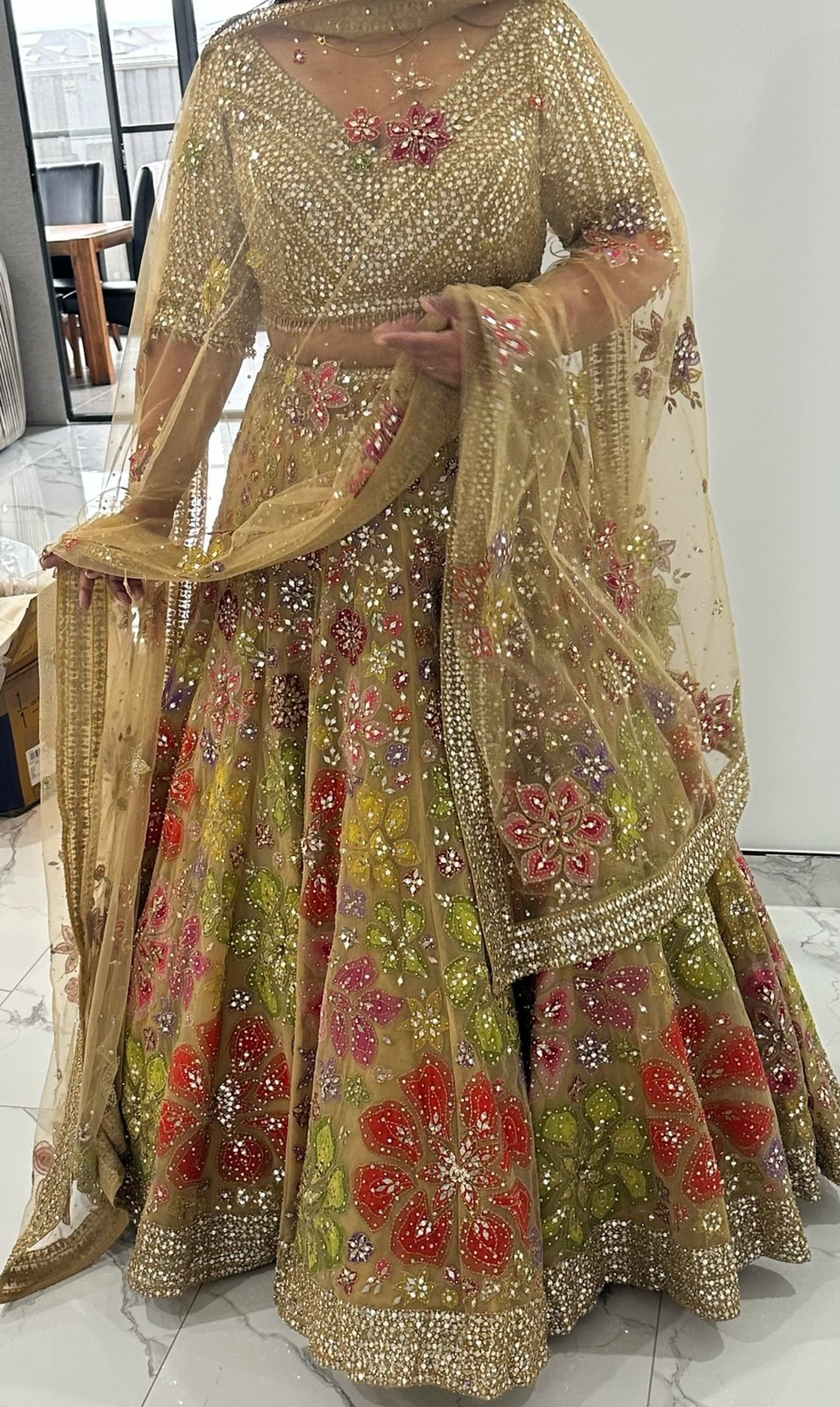 Seema Gujral Embellished Floral Lehenga Set
