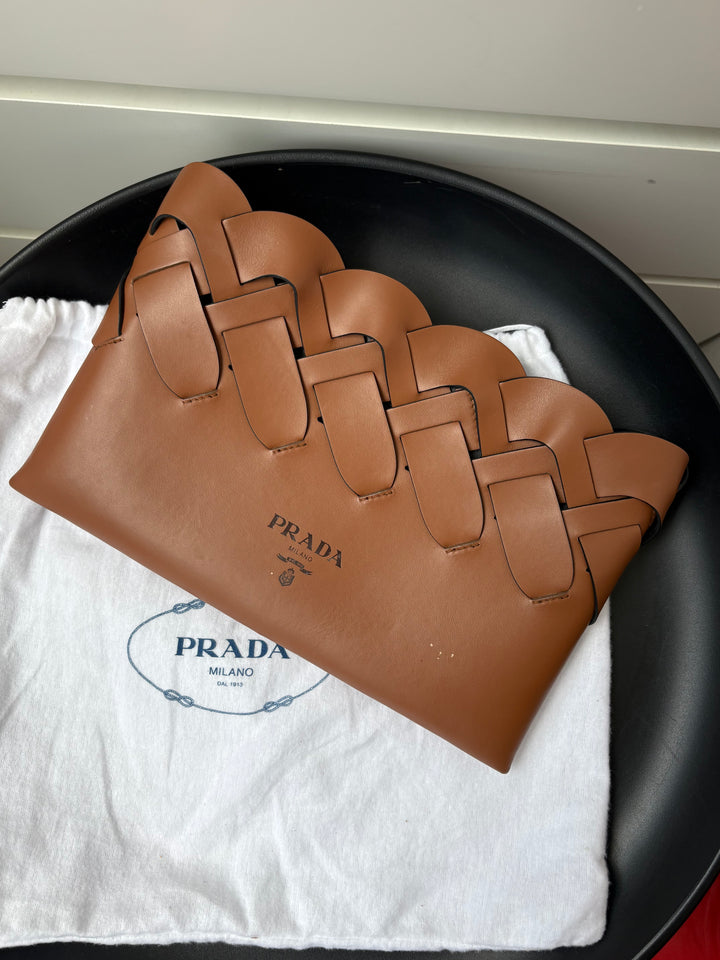 Prada Woven Leather Clutch