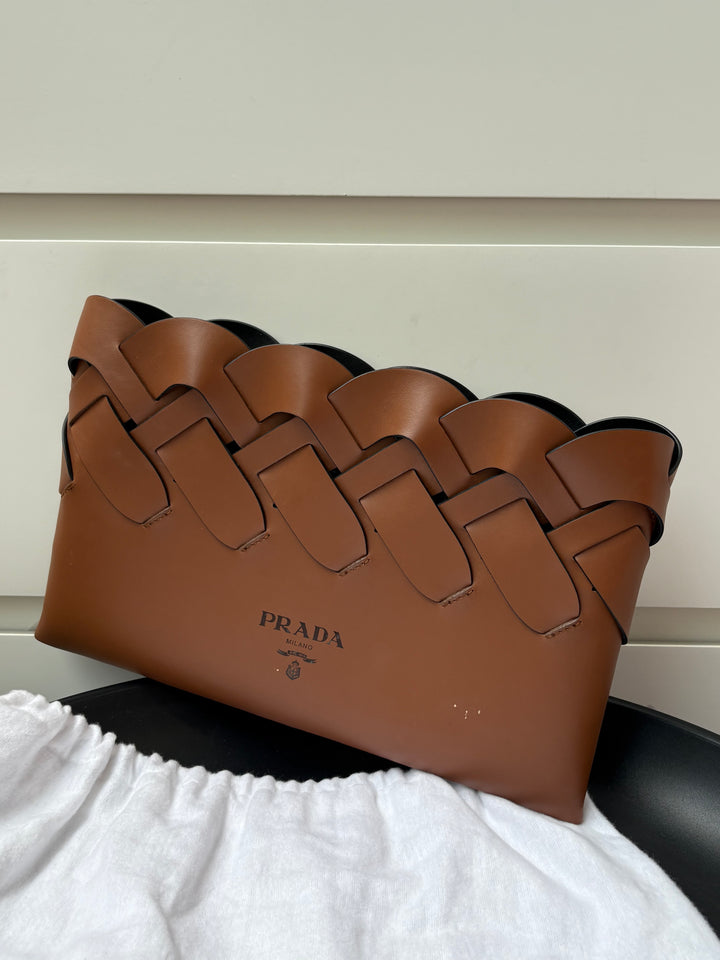 Prada Woven Leather Clutch