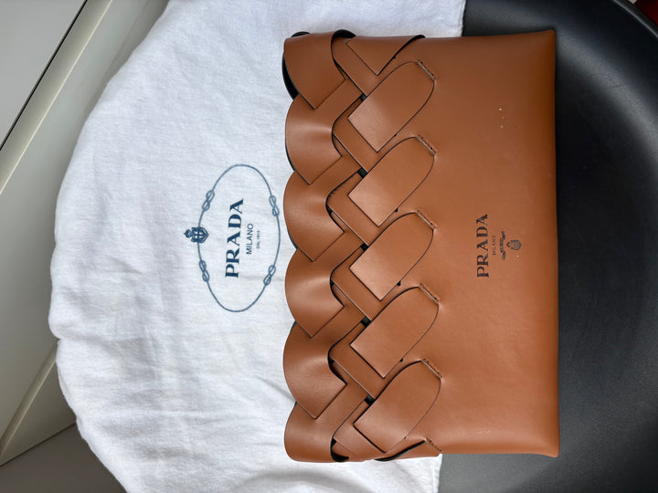 Prada Woven Leather Clutch