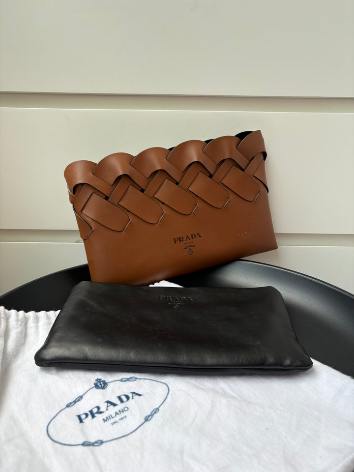 Prada Woven Leather Clutch