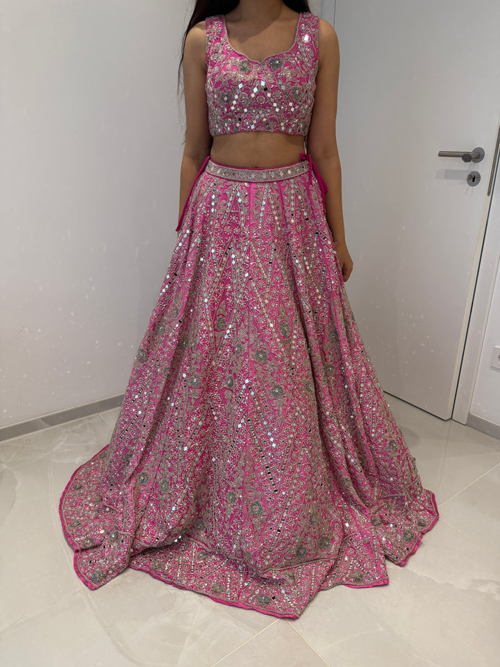 Surabhi Chopra Pink Embroidered Lehenga Set