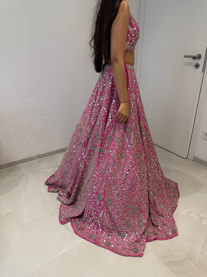 Surabhi Chopra Pink Embroidered Lehenga Set