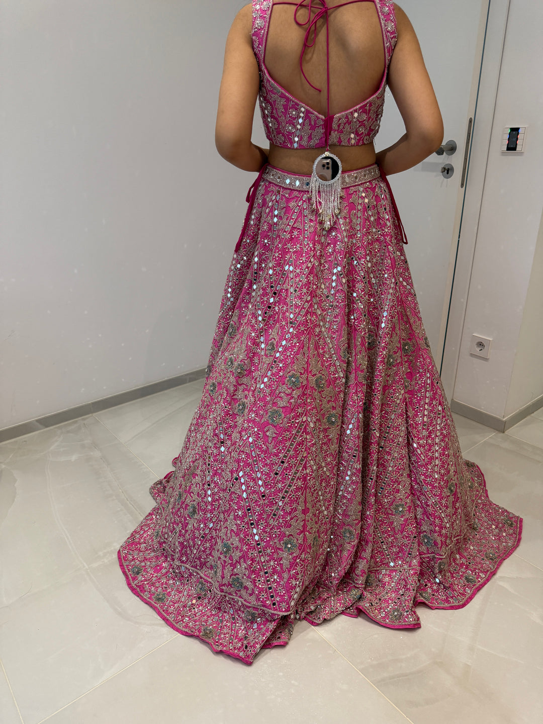 Surabhi Chopra Pink Embroidered Lehenga Set