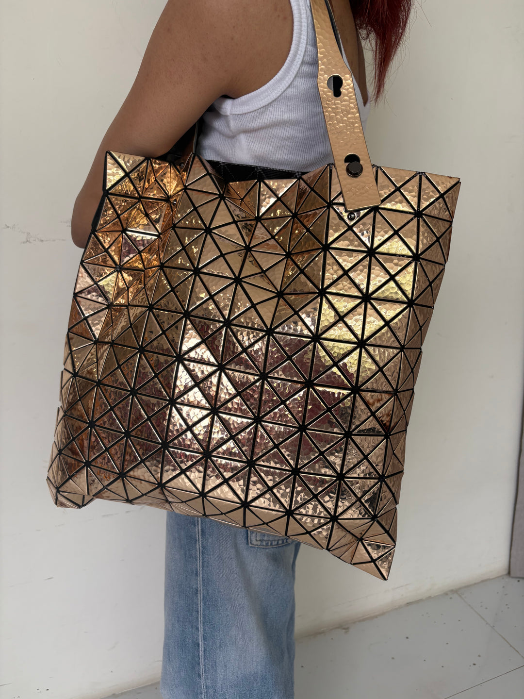 Bao Bao Issey Miyake Prism Metallic Bronze Tote Bag