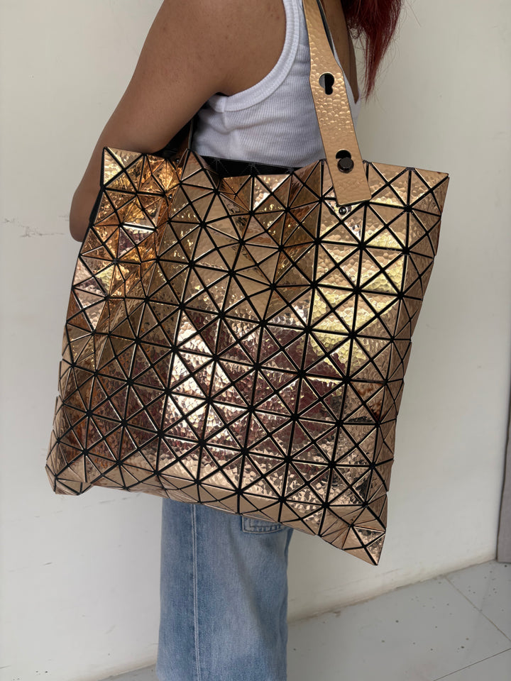 Bao Bao Issey Miyake Prism Metallic Bronze Tote Bag