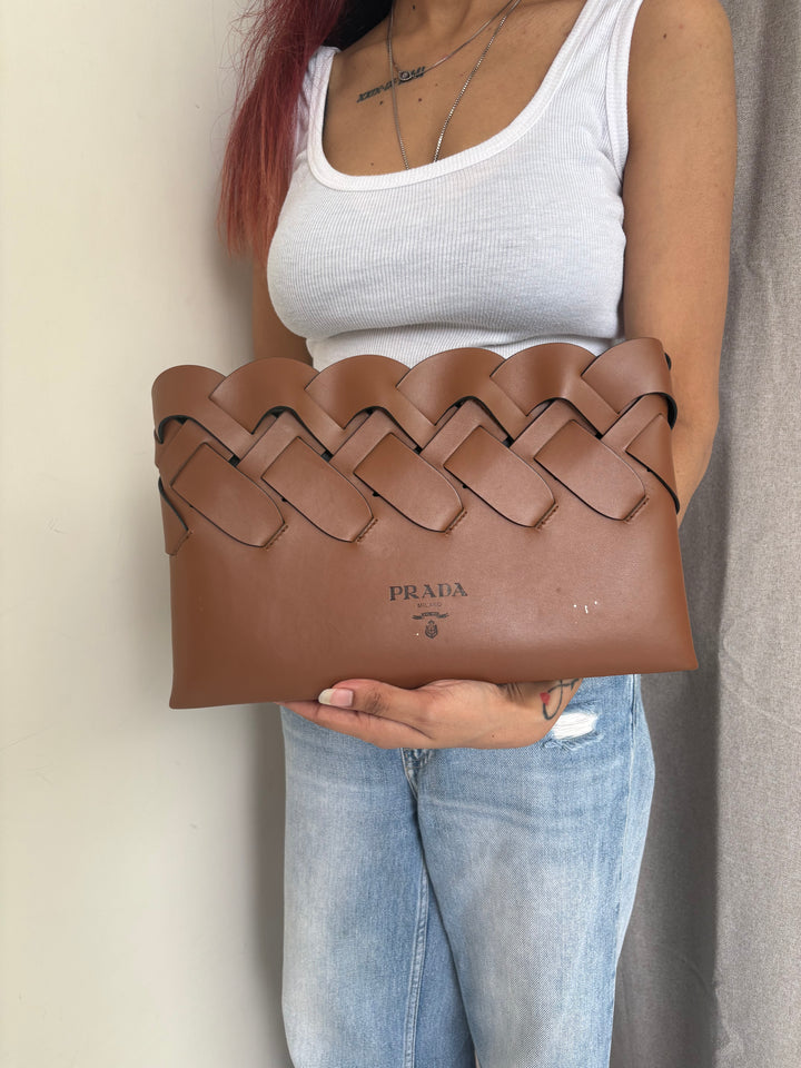 Prada Woven Leather Clutch