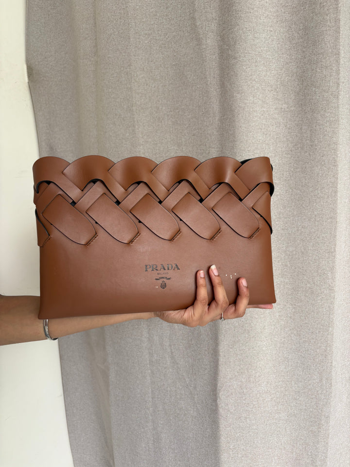 Prada Woven Leather Clutch