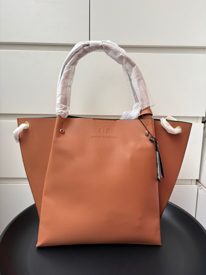 Armani Exchange Logo Embossed Tote Bag