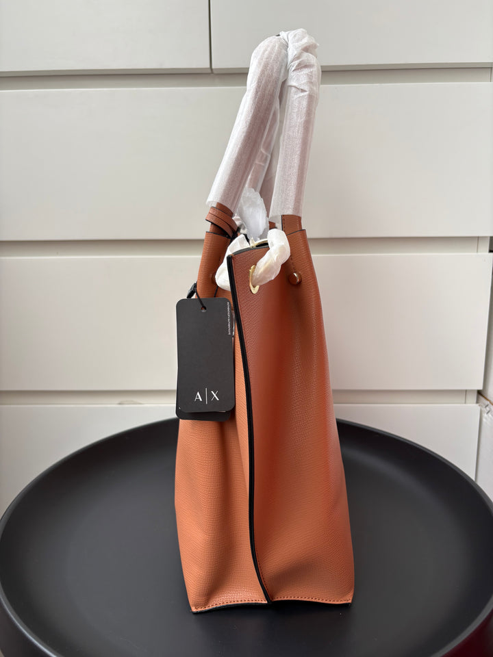 Armani Exchange Logo Embossed Tote Bag