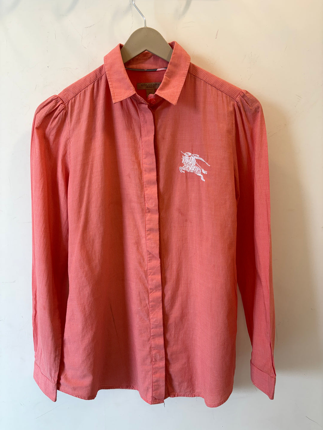 Burberry Pink Striped Cotton Button-Down Shirt