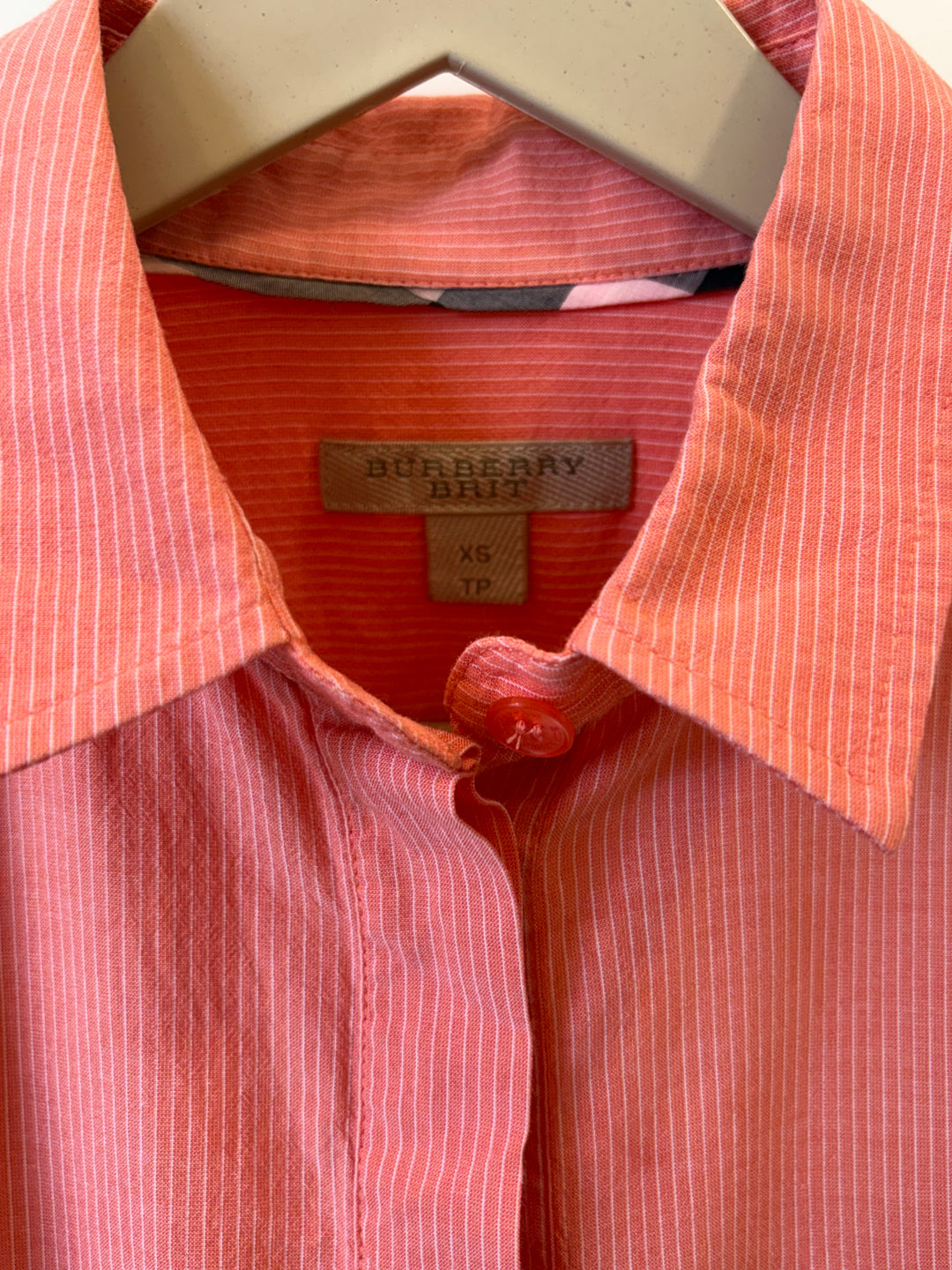 Burberry Pink Striped Cotton Button-Down Shirt