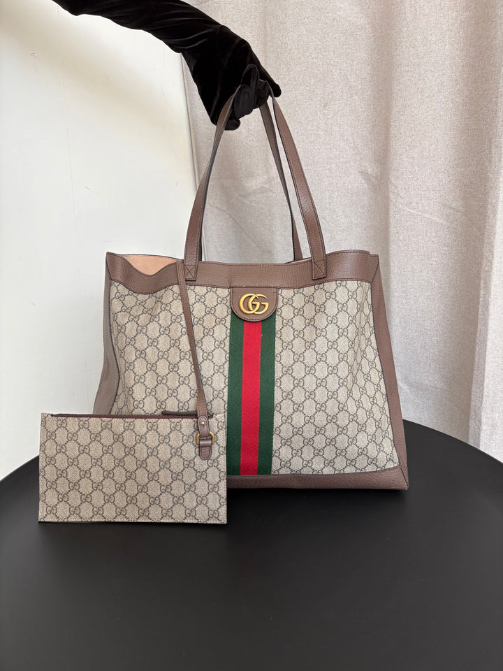 Gucci GG Supreme Canvas and Leather Ophidia Tote