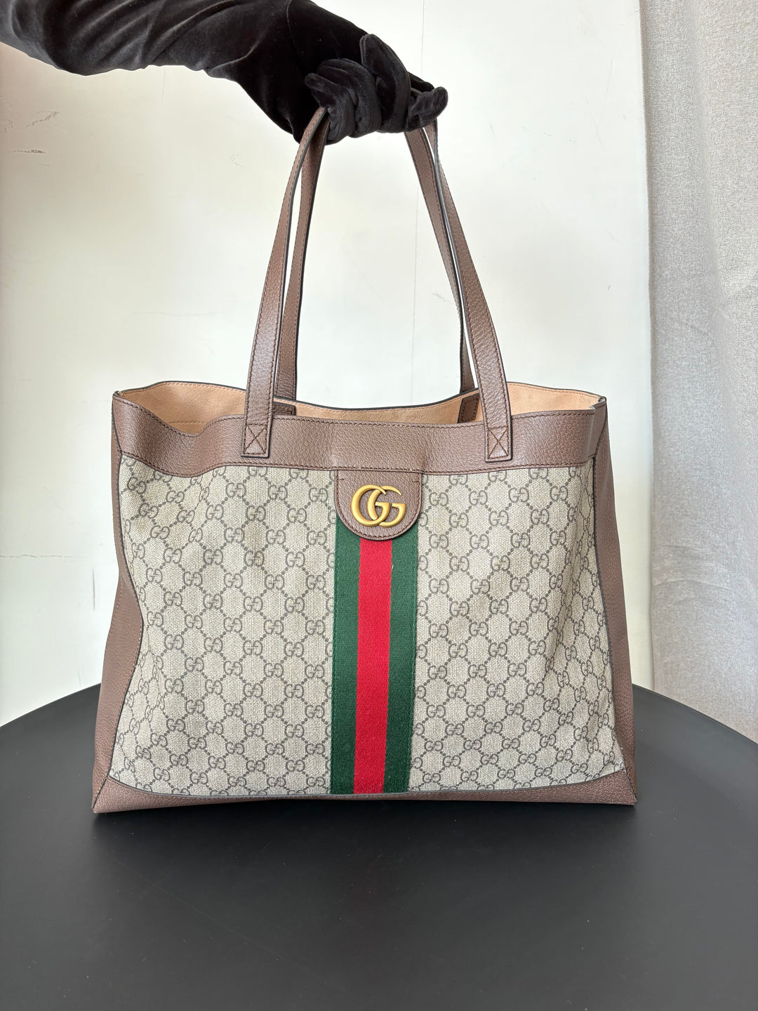 Gucci GG Supreme Canvas and Leather Ophidia Tote