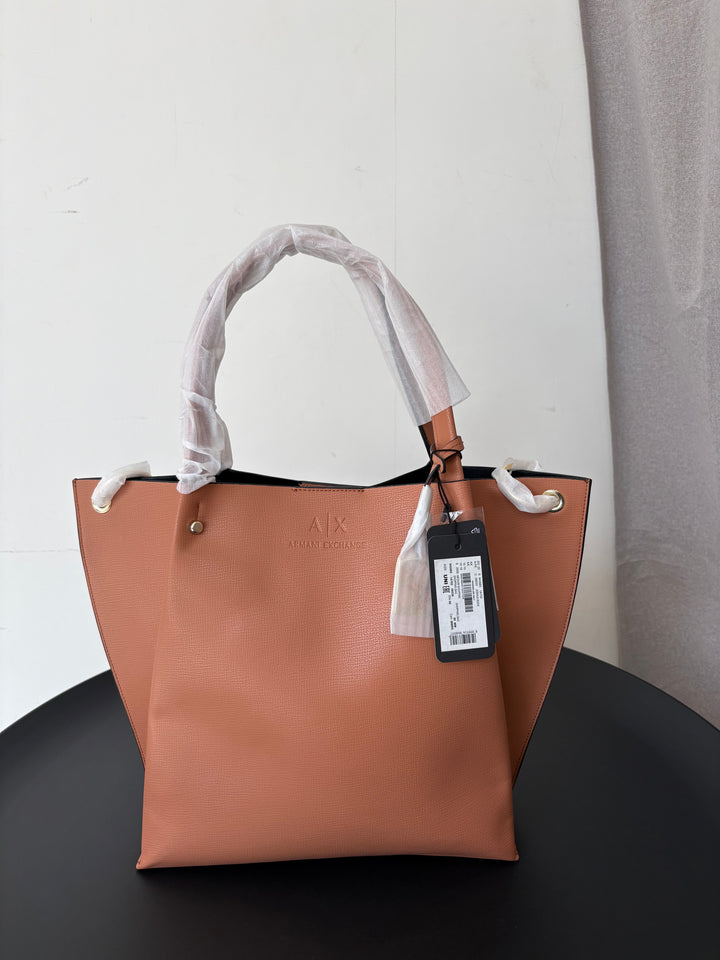 Armani Exchange Logo Embossed Tote Bag