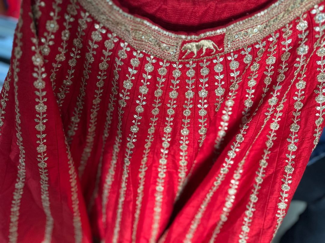 Sabyasachi Red & Gold Embroidered Bridal Lehenga Set