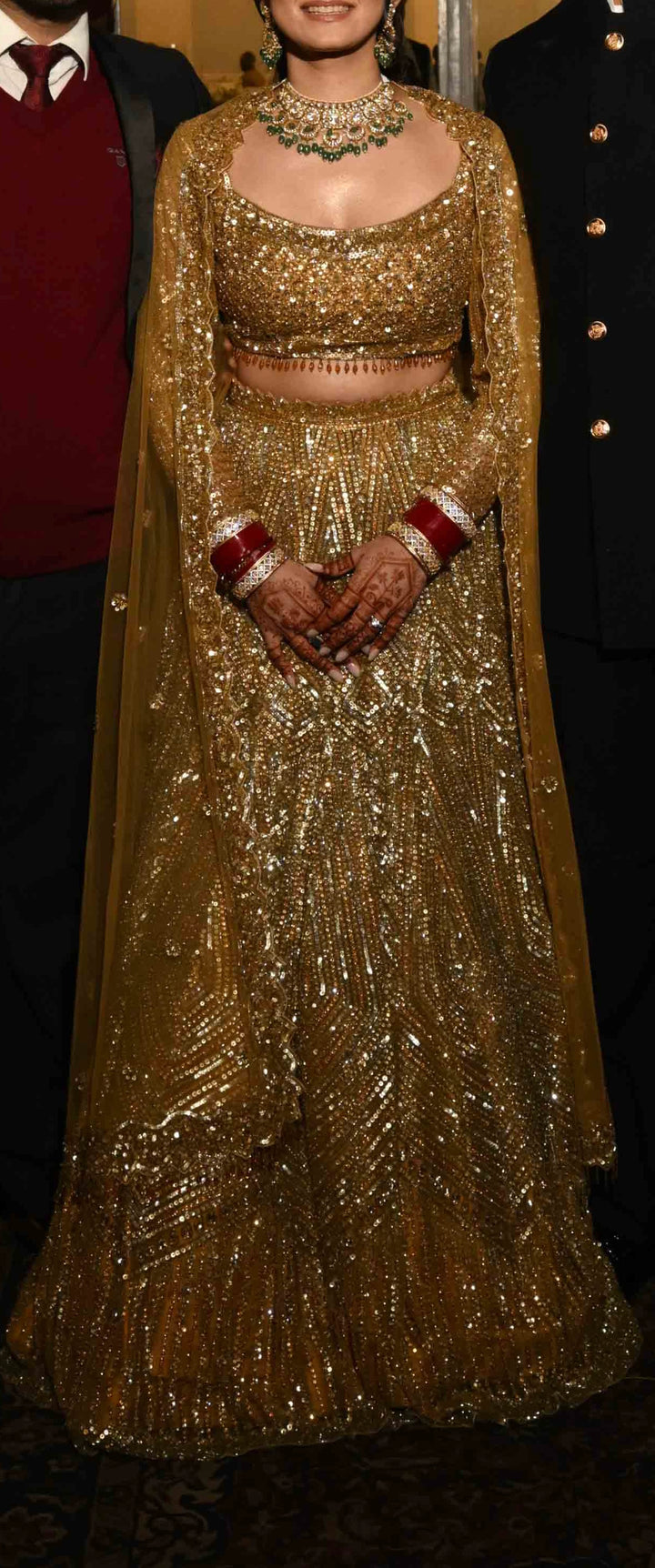Isa by Dolly Wahal Gold Embellished Lehenga Set