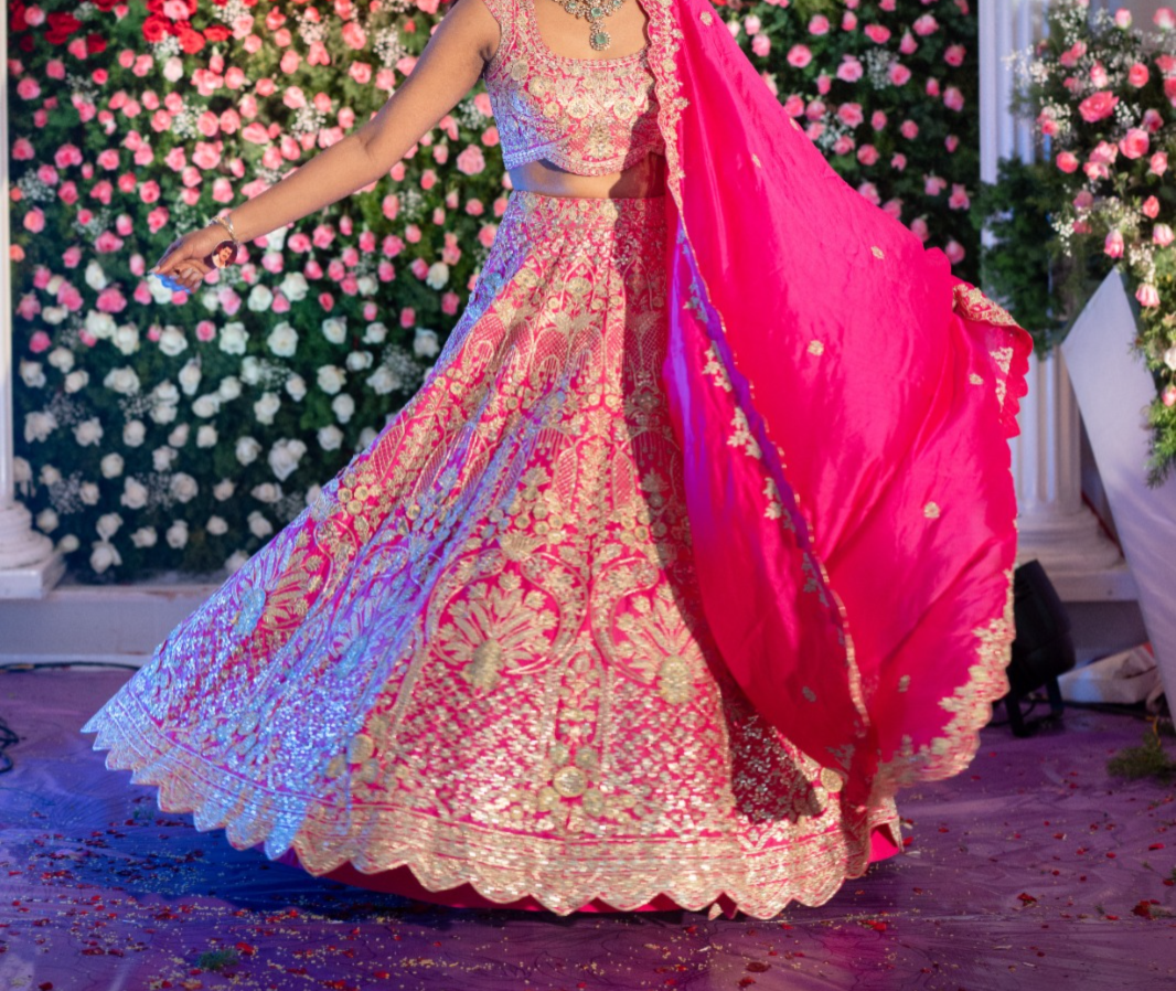Aneesh Aggarwal Gota Patti Embroidered Lehenga Set