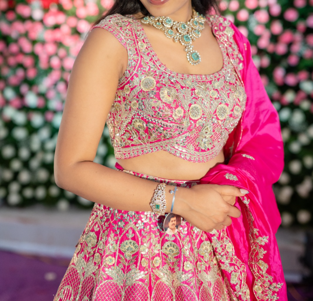 Aneesh Aggarwal Gota Patti Embroidered Lehenga Set