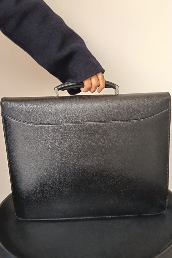 Salvatore Ferragamo Black Leather Briefcase