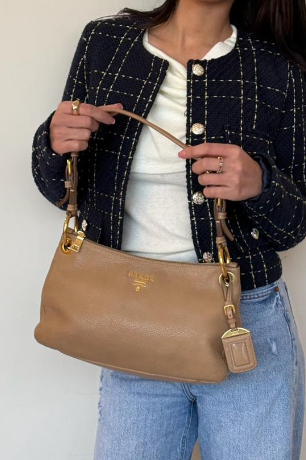 Prada Vitello Daino Shoulder Bag – Kuro