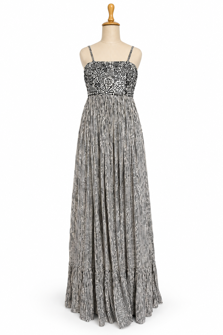 Punit Balana Black & White Printed Maxi Dress