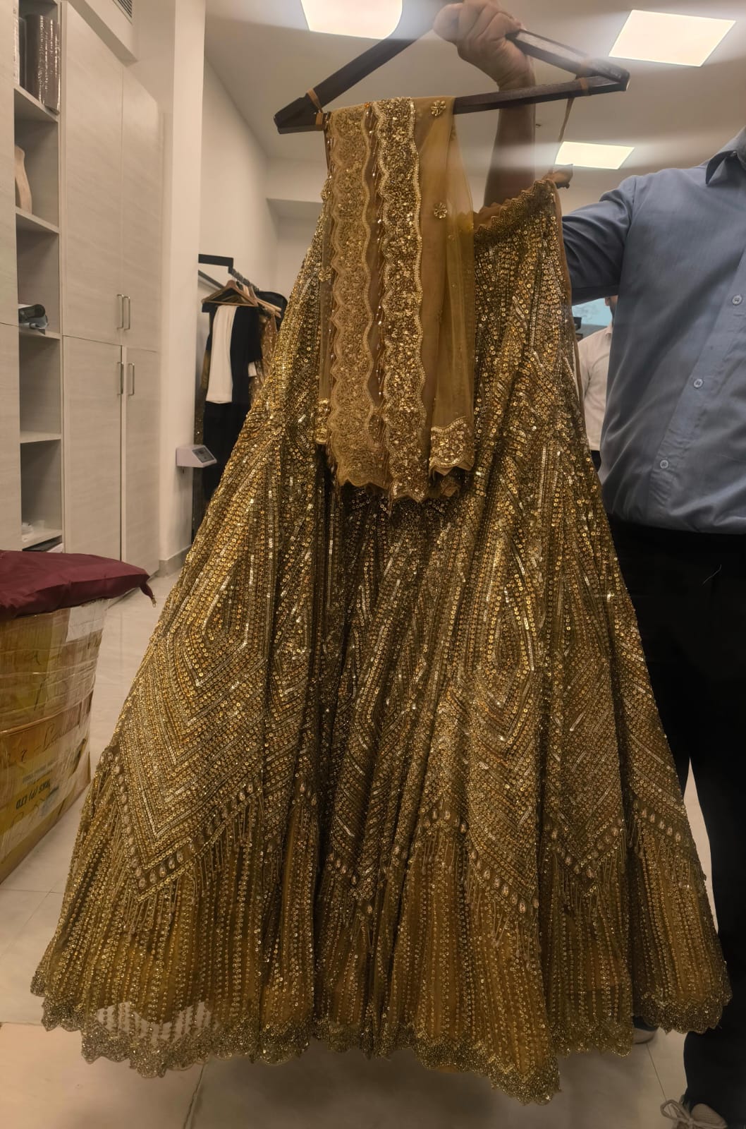 Isa by Dolly Wahal Gold Embellished Lehenga Set