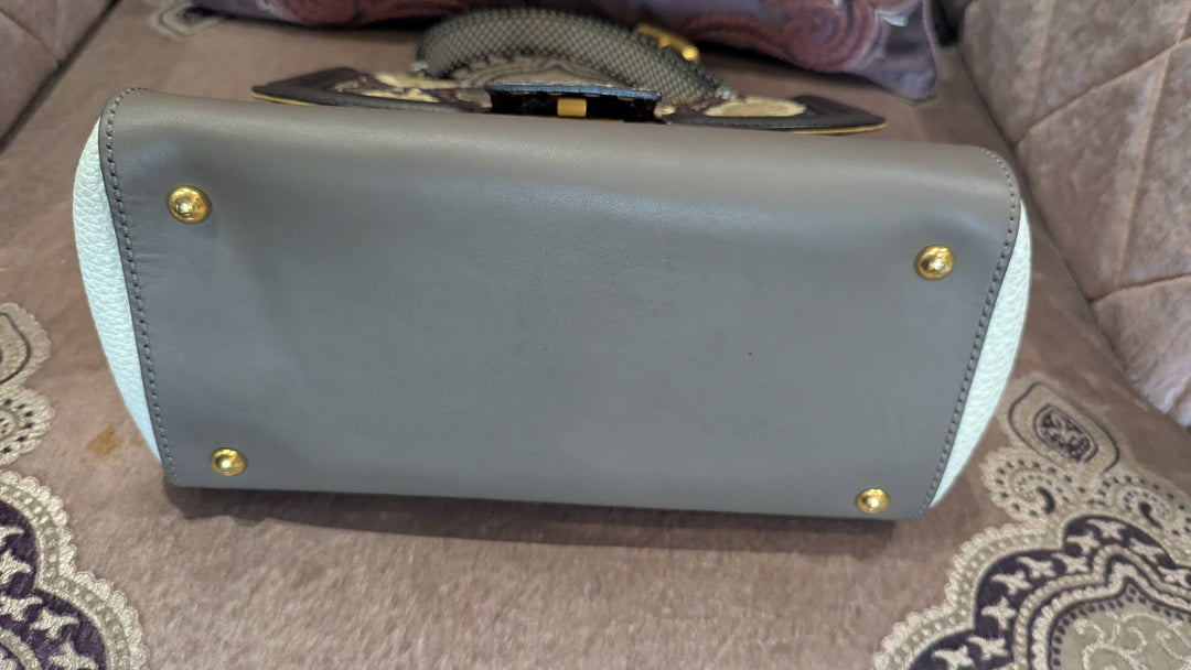 Fendi Multicolor Leather and Python Silvana Top Handle Bag