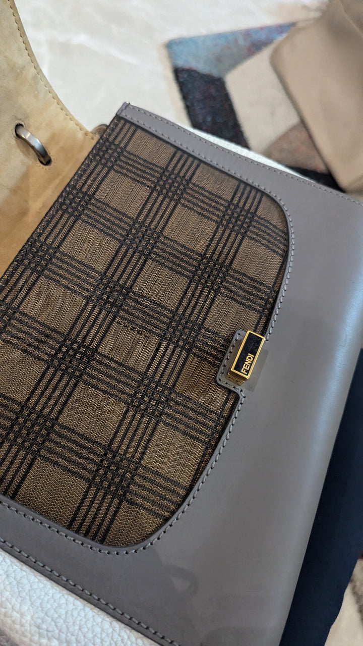 Fendi Multicolor Leather and Python Silvana Top Handle Bag