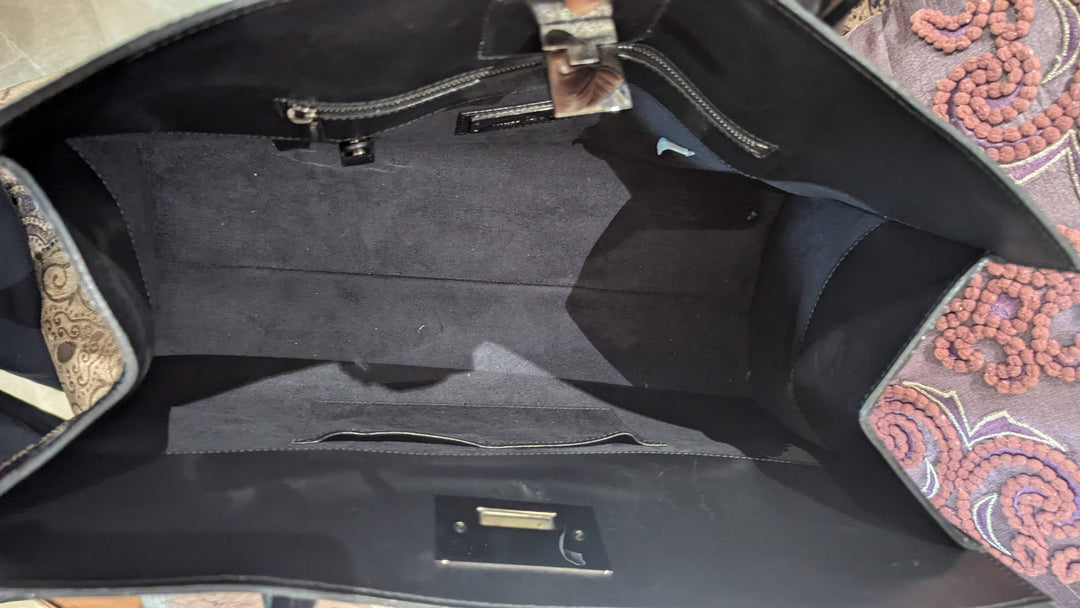 Jimmy Choo Riley Croc Embossed Top Handle Bag