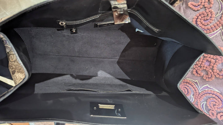 Jimmy Choo Riley Croc Embossed Top Handle Bag