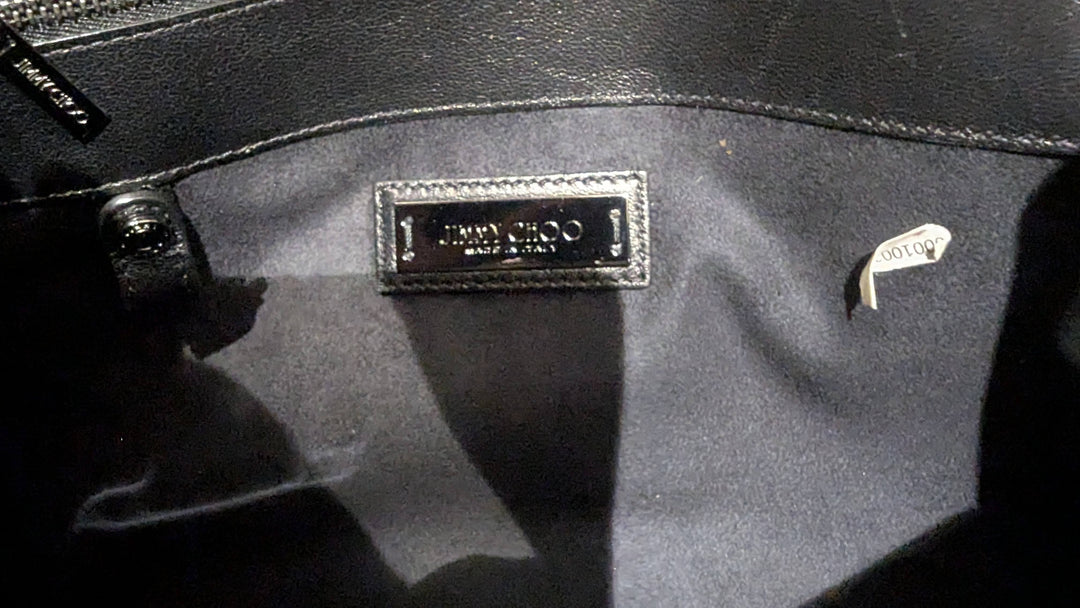 Jimmy Choo Riley Croc Embossed Top Handle Bag