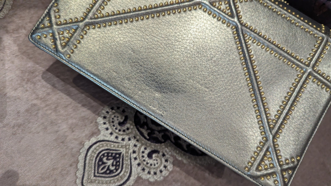 Dior Metallic Leather Diorama Flap Shoulder Bag
