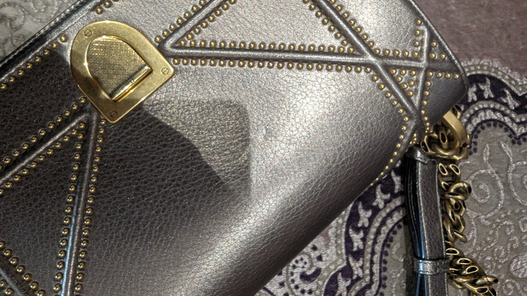 Dior Metallic Leather Diorama Flap Shoulder Bag