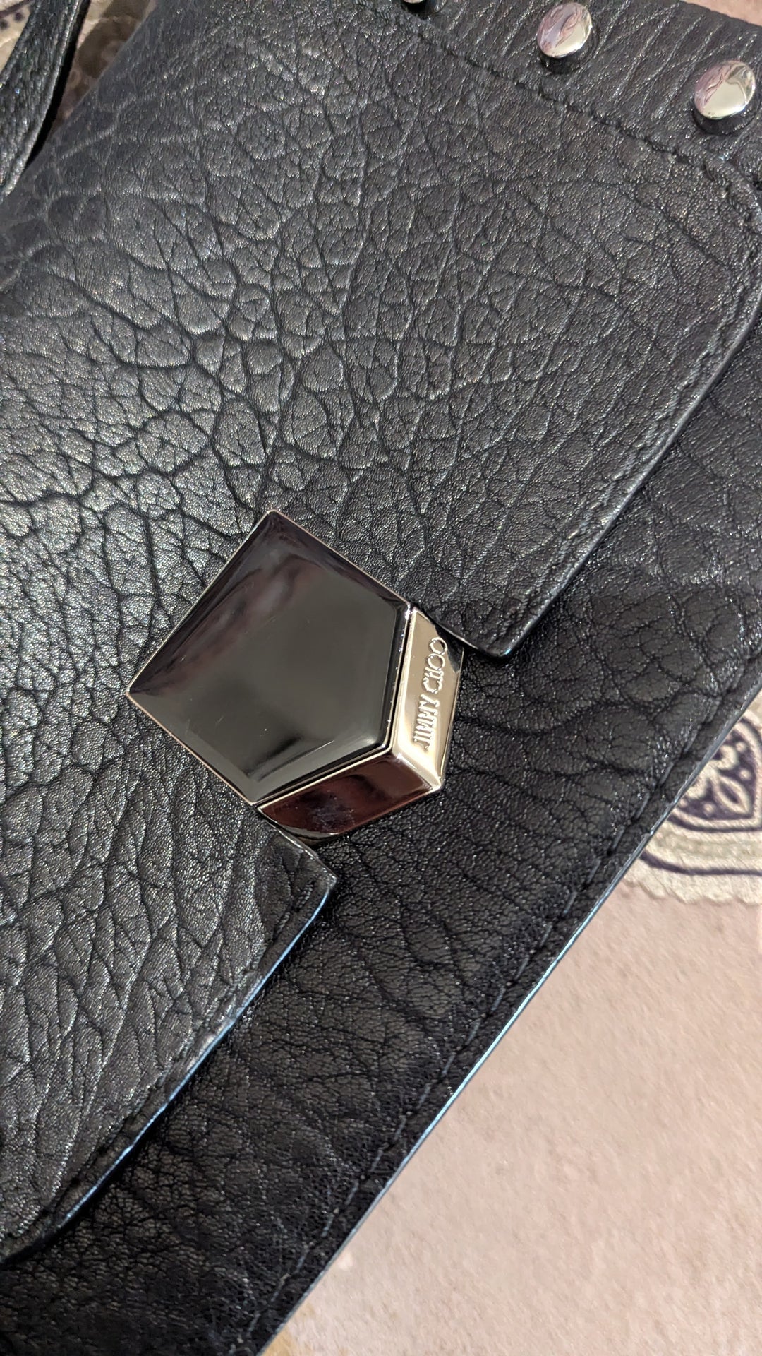 Jimmy Choo Lockett Grainy Leather Shoulder Bag