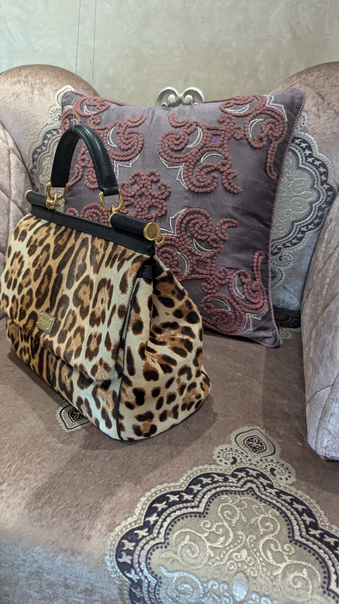 Dolce & Gabbana Leopard  Print Miss Sicily Handle Bag