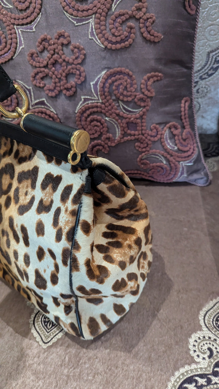 Dolce & Gabbana Leopard  Print Miss Sicily Handle Bag