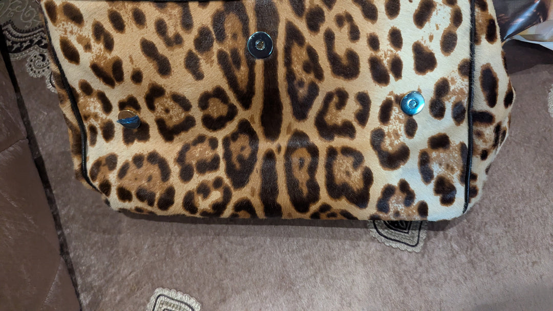 Dolce & Gabbana Leopard  Print Miss Sicily Handle Bag
