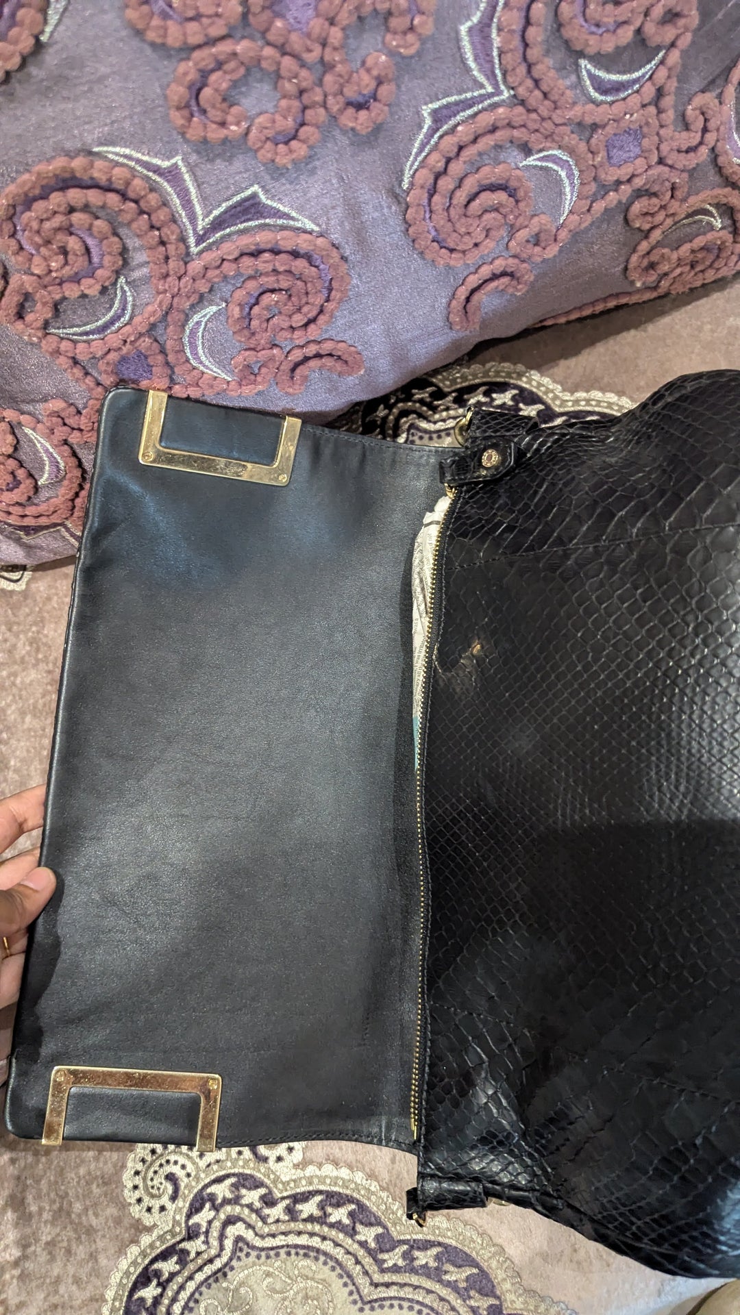 Jimmy Choo Black Leather Chain Shoulder Bag