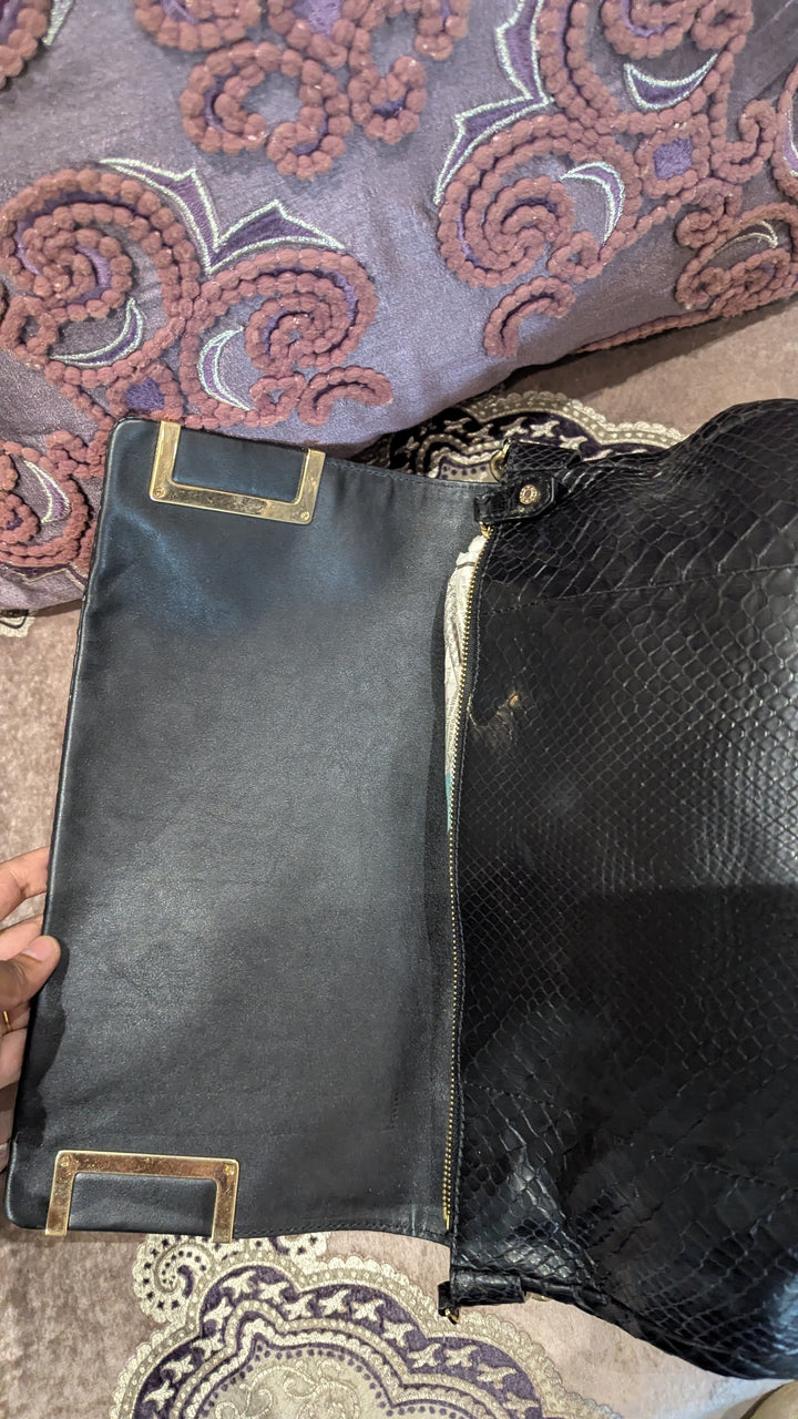 Jimmy Choo Black Leather Chain Shoulder Bag