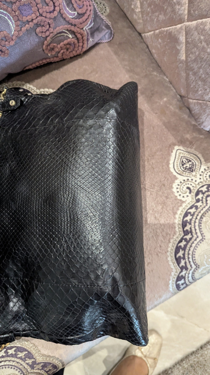 Jimmy Choo Black Leather Chain Shoulder Bag