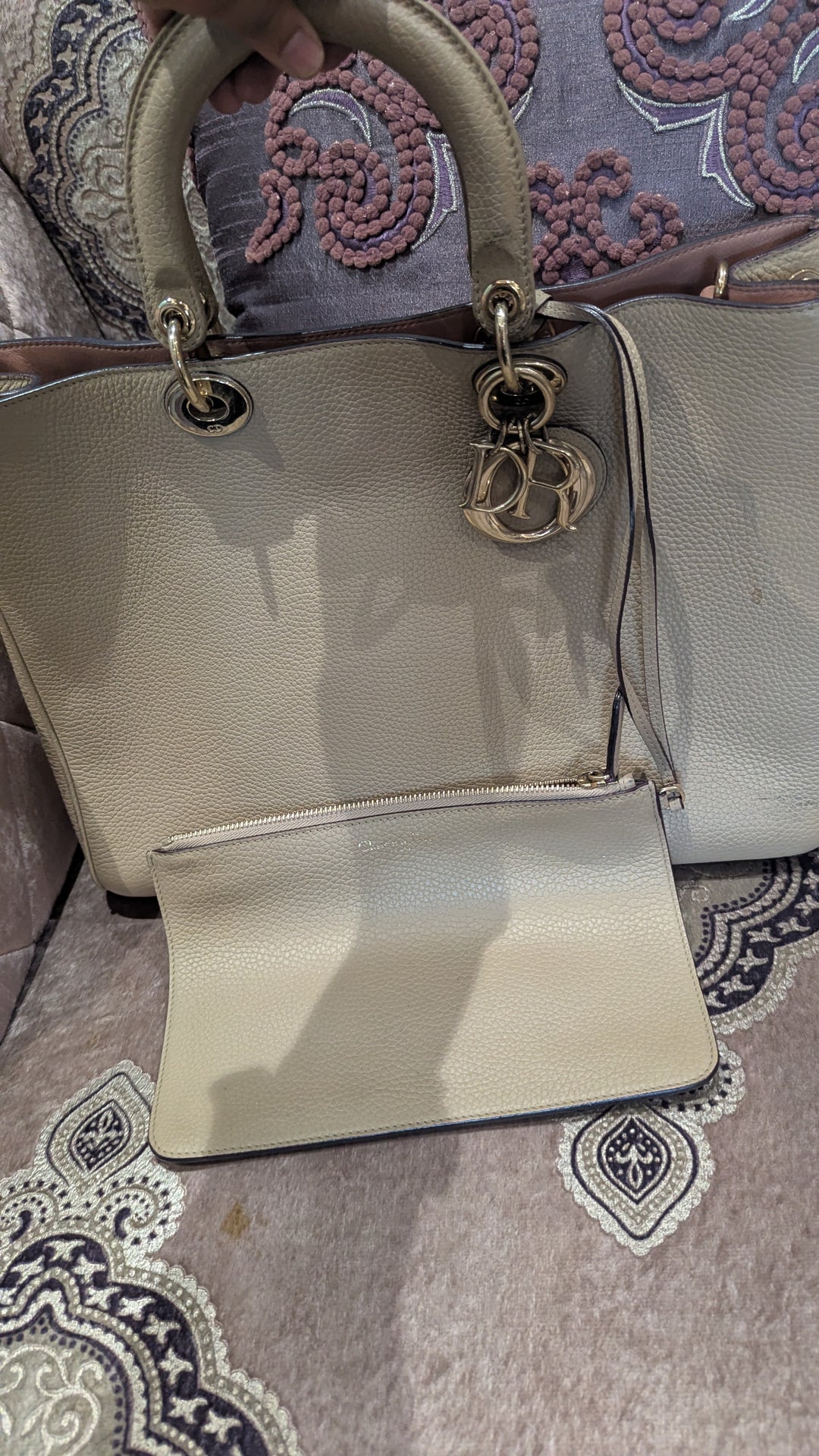 Christian Dior Leather Medium Diorissimo Shopper Tote