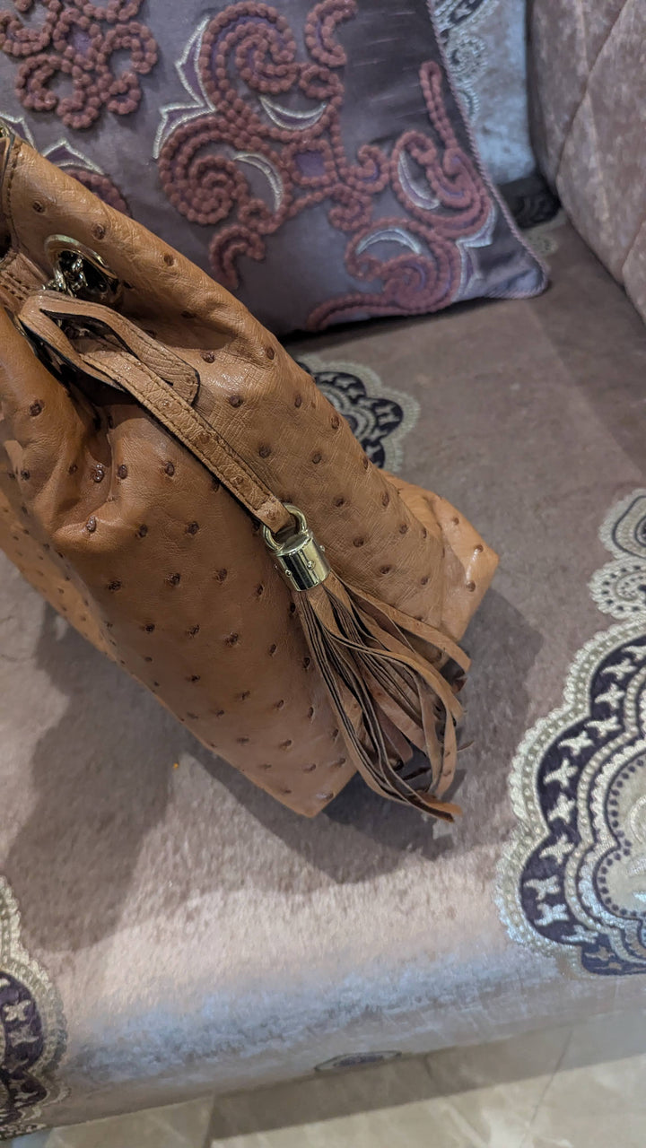 Gucci Ostrich Leather Soho Chain Shoulder Bag