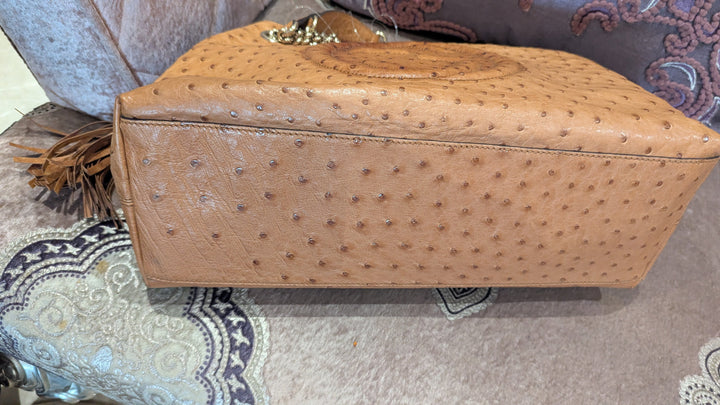 Gucci Ostrich Leather Soho Chain Shoulder Bag