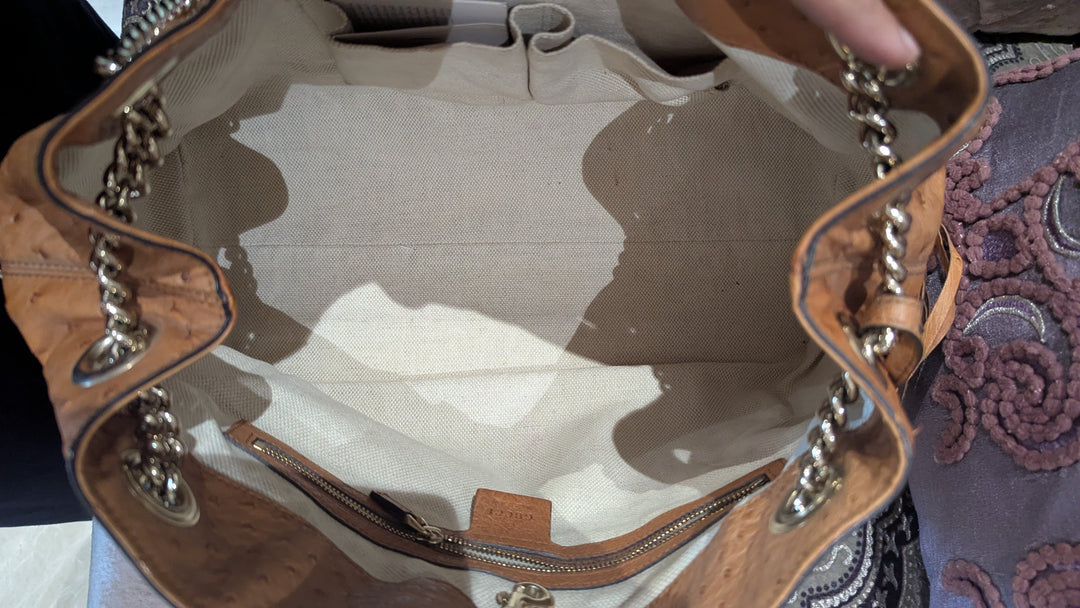 Gucci Ostrich Leather Soho Chain Shoulder Bag