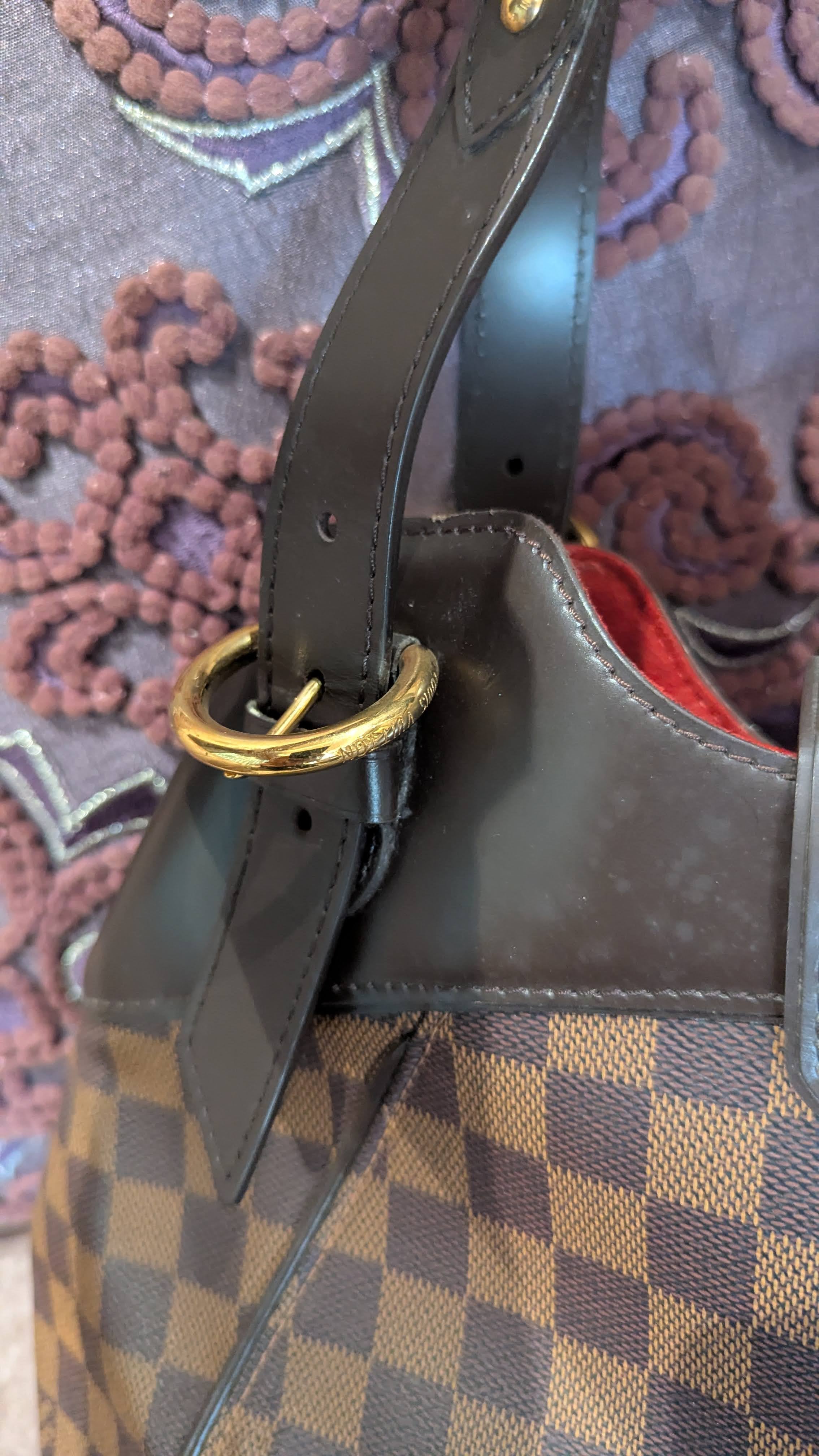 バッグ Louis Vuitton Damier Ebene Sistina Louis Vuitton Damier Ebene Canvas Sistina PM Bag – Kuro