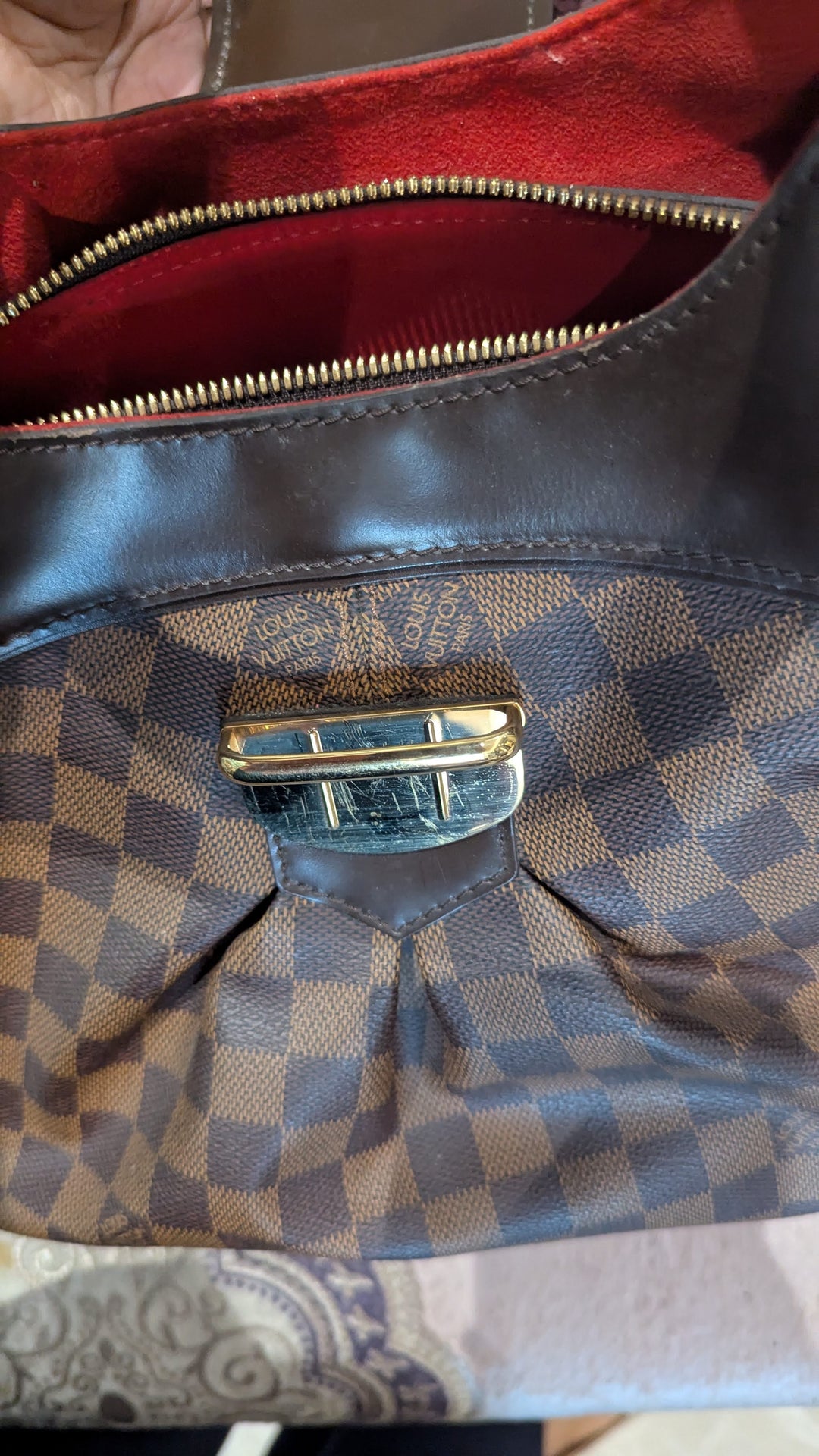 Louis Vuitton Damier Ebene Canvas Sistina PM Bag