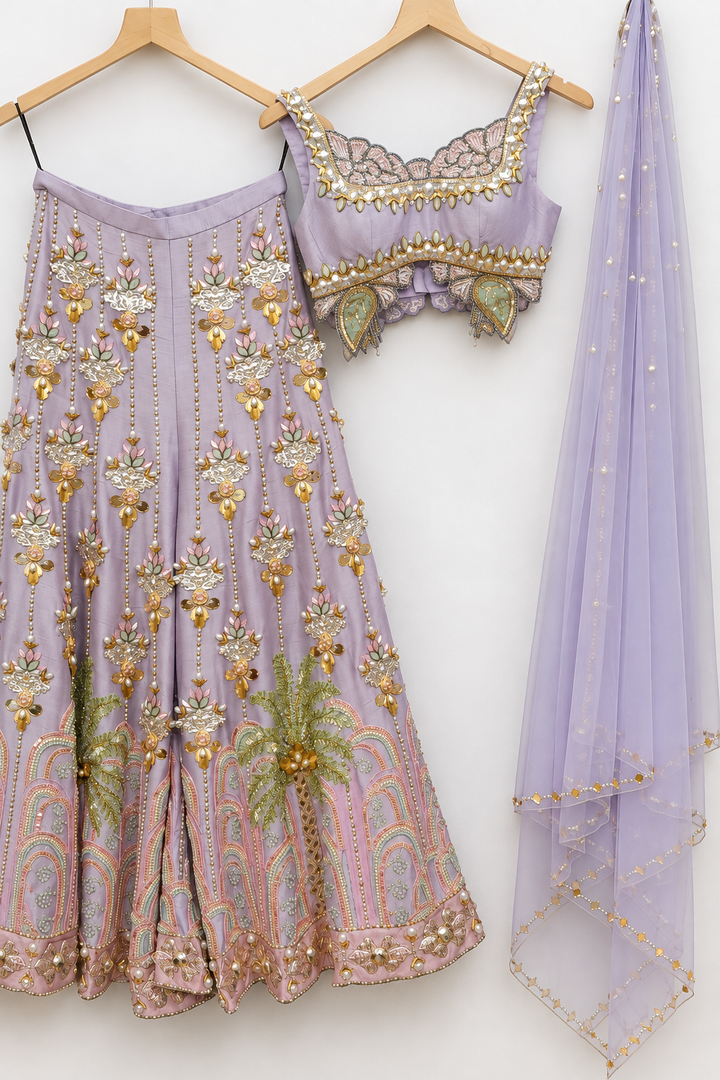 Papa Don’t Preach Lavender Embroidered Sharara Set